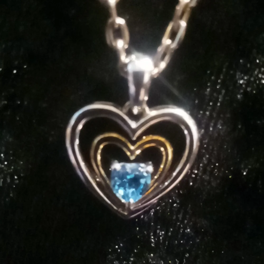 Polished sterling silver 925 with gold vermeil 14k earring w/aqua marine stone. - Picture 5 of 7